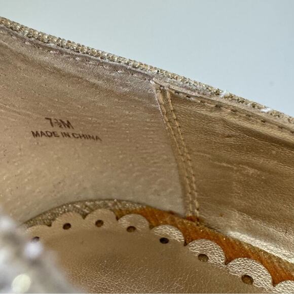 Lulu Townsend dressy metallic colored peep toe heels size 7.5 - Picture 6 of 9